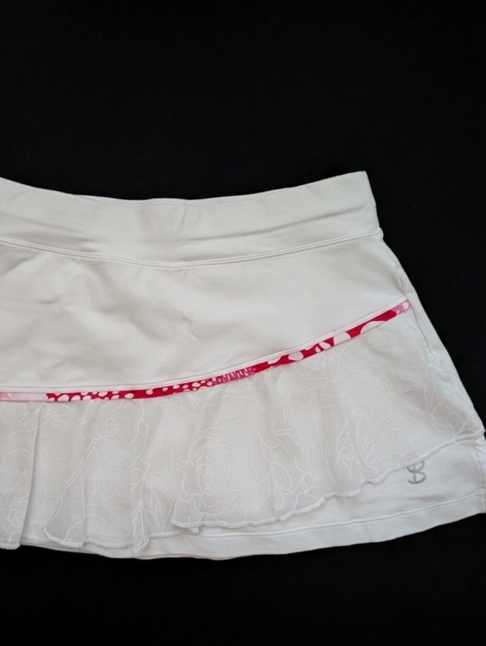Sofibella White Women's Athletic Skirt with Pink Trim Size XS